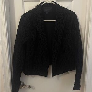 Elegant Black Leopard Print Women's Jacket